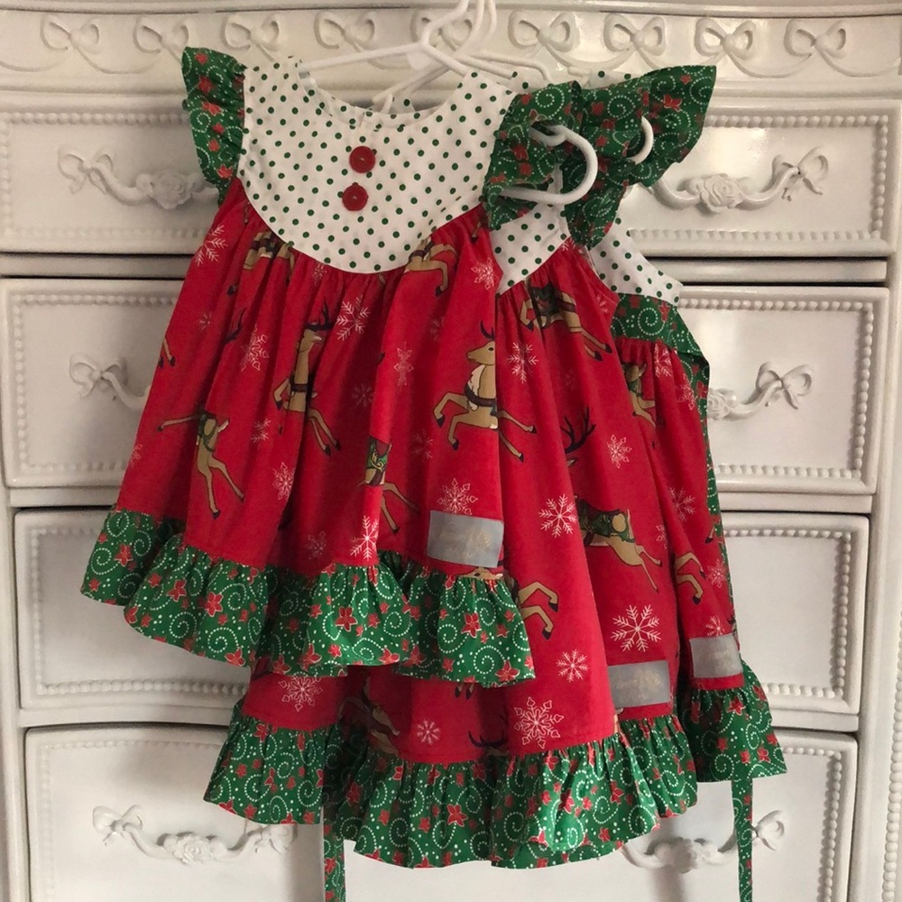 Eleanor Rose ROOFTOP WISHES reindeer dress 18 months